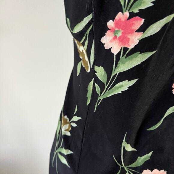 Vtg Y2K 2000s Cimmaron Plus Black Dark Floral Maxi Dress Wmns Sz 16 Cottagecore - Picture 3 of 11